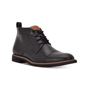 TOMMY HILFIGER Mens Black Comfort Gibby Cap Toe Block Heel Chukka Boots 11.5